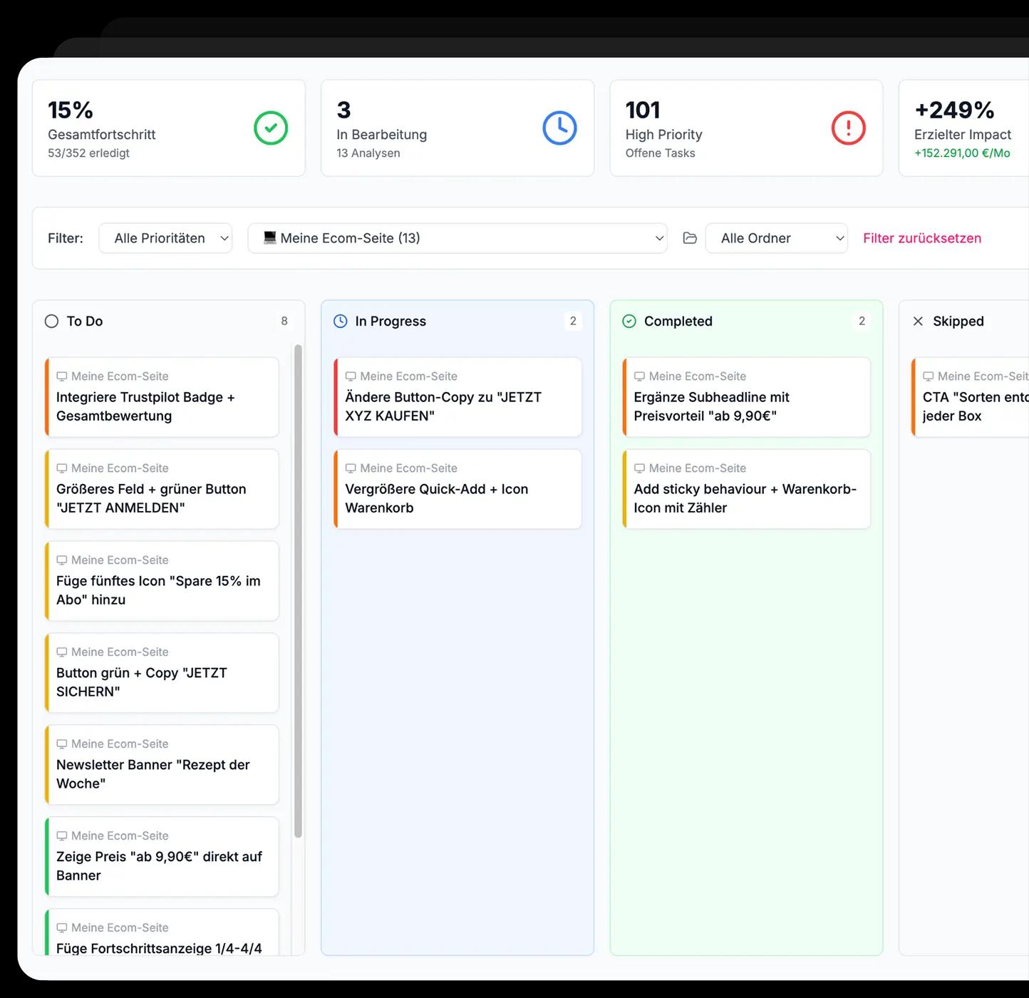 Implementation Kanban Board